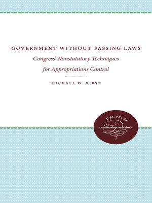 cover image of Government Without Passing Laws